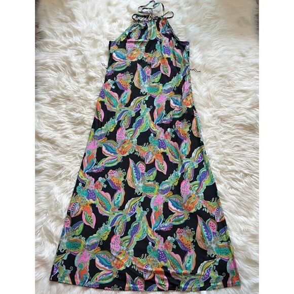 Trina Turk "Sea Garden" Halter Maxi Dress Size Medium - Picture 5 of 9